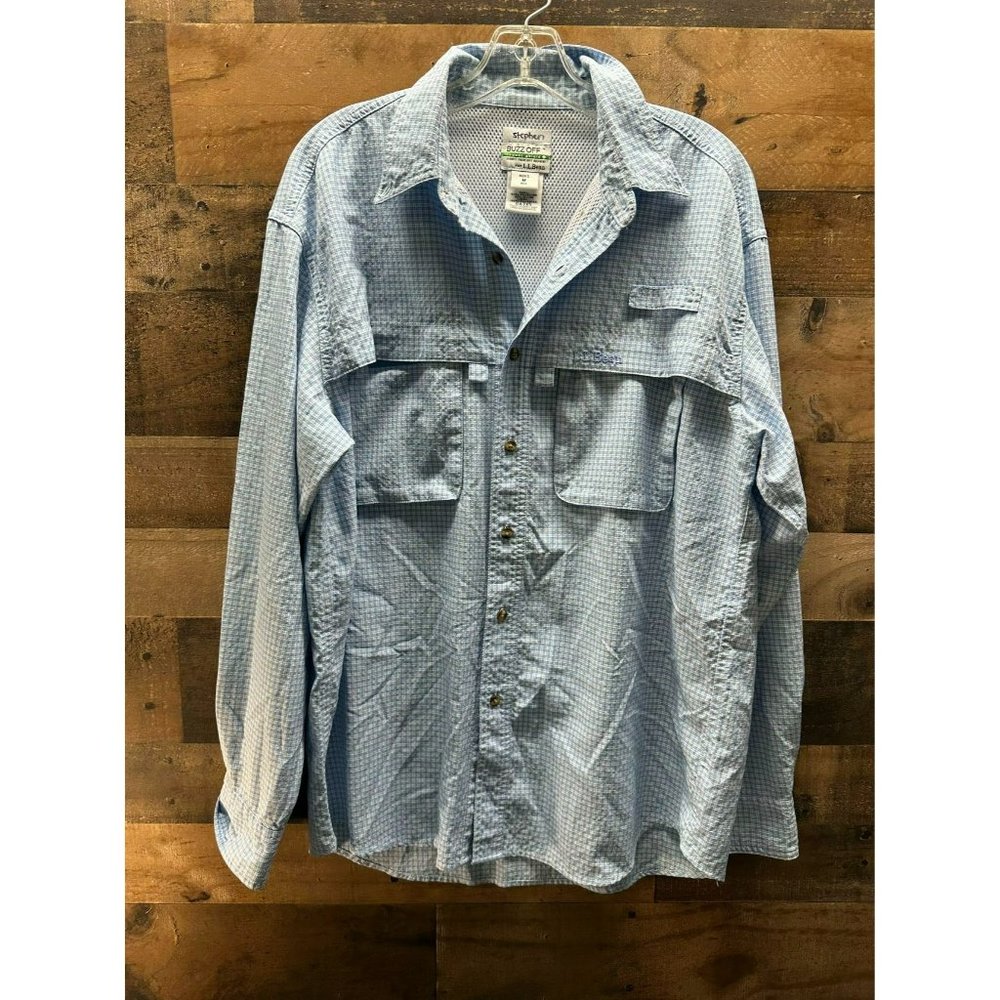 L.L. Bean Insect Shield Men's Long‎ Sleeve Button Up Size Medium